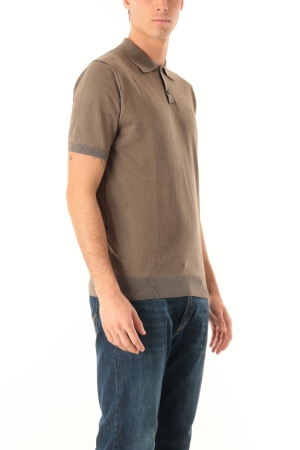 Polo Old river uomo marrone in jersey deleve