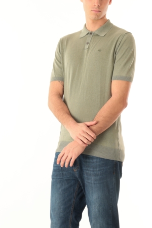 Polo Old river uomo verde militare in jersey deleve