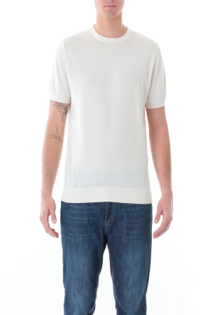 Tshirt Old river uomo bianca girocollo in misto seta