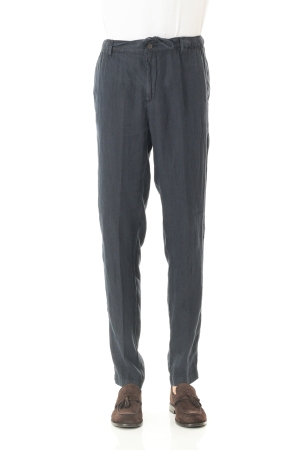 Pantaloni Old river uomo blu scuro in lino Asky Golg