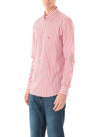 Camicia Old River uomo bianco rosso a righe button down