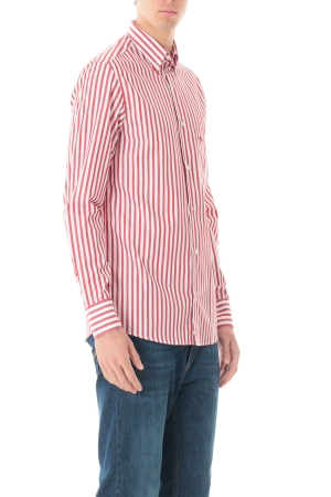 Camicia Old River uomo bianco rosso a righe button down