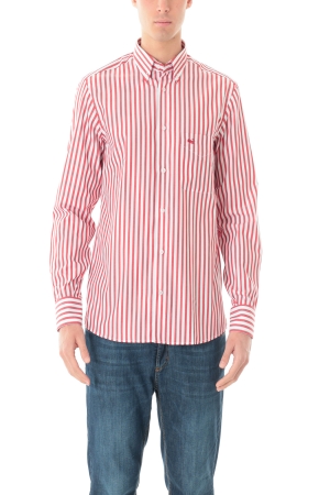 Camicia Old River uomo bianco rosso a righe button down