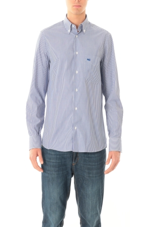 Camicia Old River uomo blu a micro righe button down