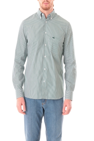 Camicia Old River uomo verde a micro righe button down