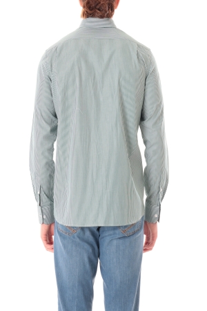Camicia Old River uomo verde a micro righe button down