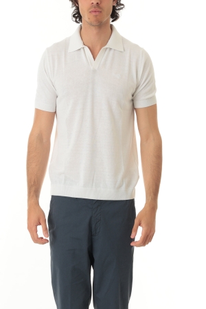 Polo Old river uomo bianca in cotone crepe