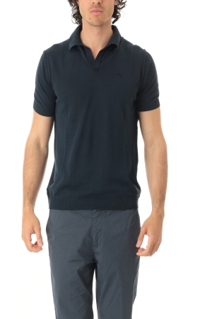 Polo Old river uomo blu scuro in cotone crepe