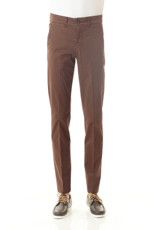 Pantaloni Old river uomo marroni slim in cotone d6