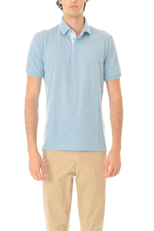Polo Old river uomo celeste in filo di scozia