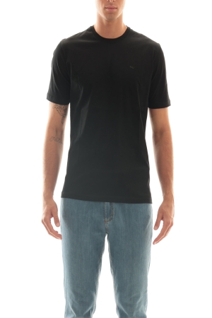 Tshirt Old river uomo nera girocollo in filo di scozia