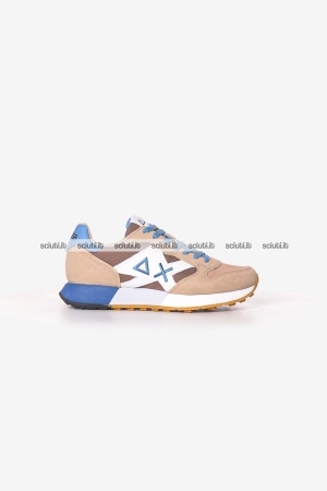 Scarpe SUN68 uomo beige marrone Jaki 2.0 bicolor