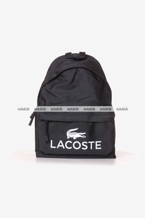 Zaino Lacoste uomo nero con tasca frontale