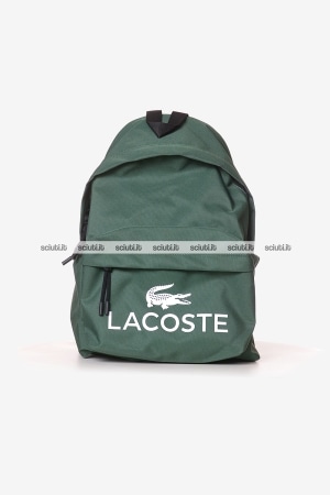 Zaino Lacoste uomo verde con tasca frontale