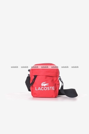 Tracolla Lacoste uomo rossa maxi logo