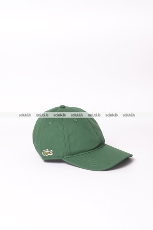 Cappellino Lacoste uomo verde in twill di cotone