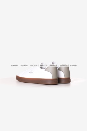 Scarpe Calvin Klein uomo bianche con logo in pelle dettaglio verde