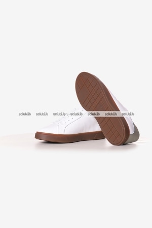 Scarpe Calvin Klein uomo bianche con logo in pelle dettaglio verde