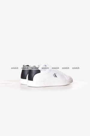 Scarpe Calvin Klein uomo bianche con logo in pelle dettaglio nero