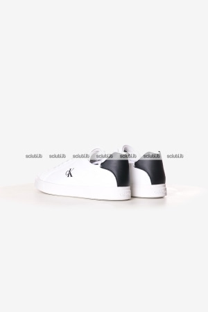 Scarpe Calvin Klein uomo bianche con logo in pelle dettaglio nero