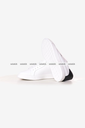 Scarpe Calvin Klein uomo bianche con logo in pelle dettaglio nero