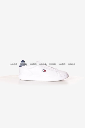 Scarpe Tommy Hilfiger Jeans uomo blu scuro in pelle Archive 98