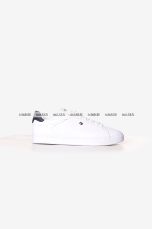 Scarpe Tommy Hilfiger uomo bianche in pelle Icon court