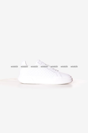 Scarpe Calvin Klein uomo bianche in pelle chunky logo all over