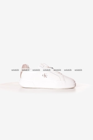 Scarpe Calvin Klein uomo bianche chunky in pelle dettaglio beige