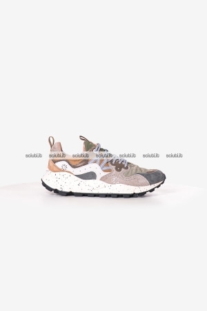 Scarpe Flower Mountain uomo grigio beige Yamano 3 in suede e tessuto tecnico