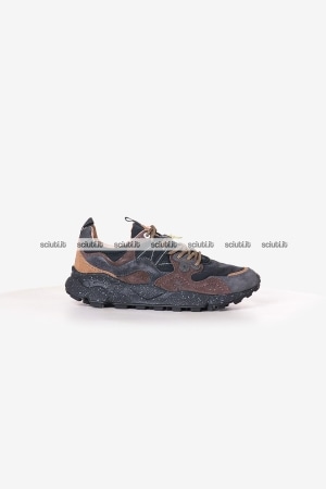 Scarpe Flower Mountain uomo grigio scuro marrone Yamano 3 in suede e tessuto tecnico