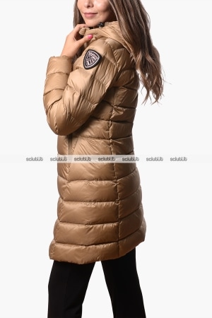 Piumino lungo Blauer donna beige pesante in piuma Agnes