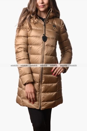 Piumino lungo Blauer donna beige pesante in piuma Agnes