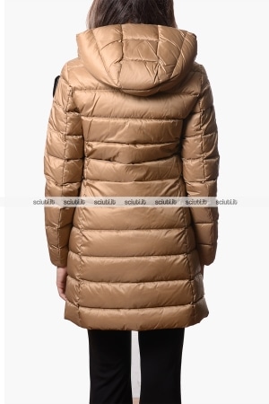 Piumino lungo Blauer donna beige pesante in piuma Agnes