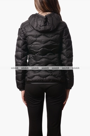 Piumino Blauer donna nero Camelia in piuma ad onde