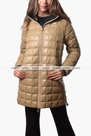 Giubbotto lungo Kway donna nero beige reversibile Sophie st thermo double