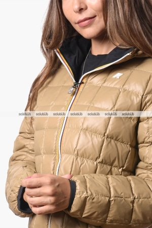Giubbotto lungo Kway donna nero beige reversibile Sophie st thermo double