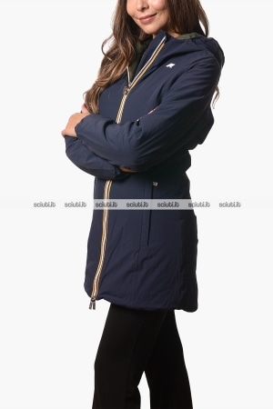 Giubbotto Kway donna blu scuro verde reversibile Denise st warm double