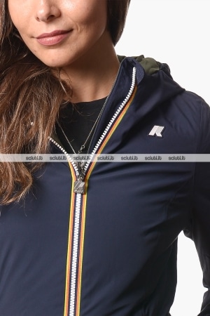 Giubbotto Kway donna blu scuro verde reversibile Denise st warm double