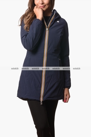 Giubbotto Kway donna blu scuro verde reversibile Denise st warm double