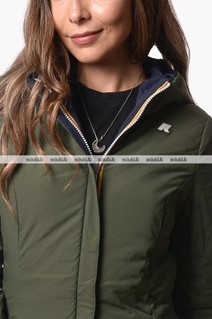 Giubbotto Kway donna blu scuro verde reversibile Denise st warm double