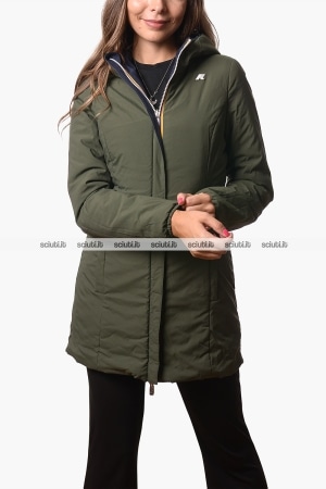 Giubbotto Kway donna blu scuro verde reversibile Denise st warm double