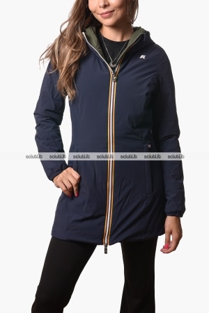 Giubbotto Kway donna blu scuro verde reversibile Denise st warm double