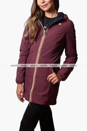 Giubbotto Kway donna viola prugna blu scuro reversibile Denise st warm double