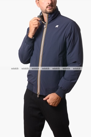 Giubbotto Kway uomo blu scuro verde salvia reversibile Arsene st warm double