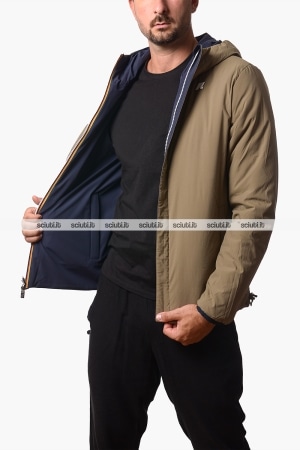 Giubbotto Kway uomo blu scuro verde militare reversibile Jack st warm double
