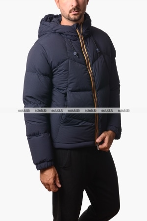 Giubbotto Kway uomo blu scuro pesante Quill fancy nylon