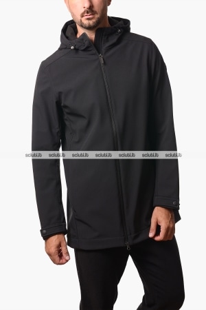 Giacca lunga Colmar uomo nera leggera impermeabile in softshell
