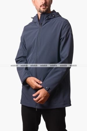 Giacca lunga Colmar uomo blu scuro leggera impermeabile in softshell
