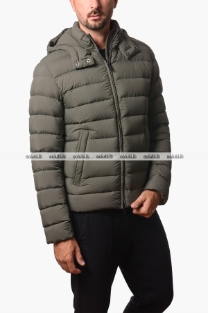 Piumino Colmar uomo verde scuro pesante cappuccio staccabile